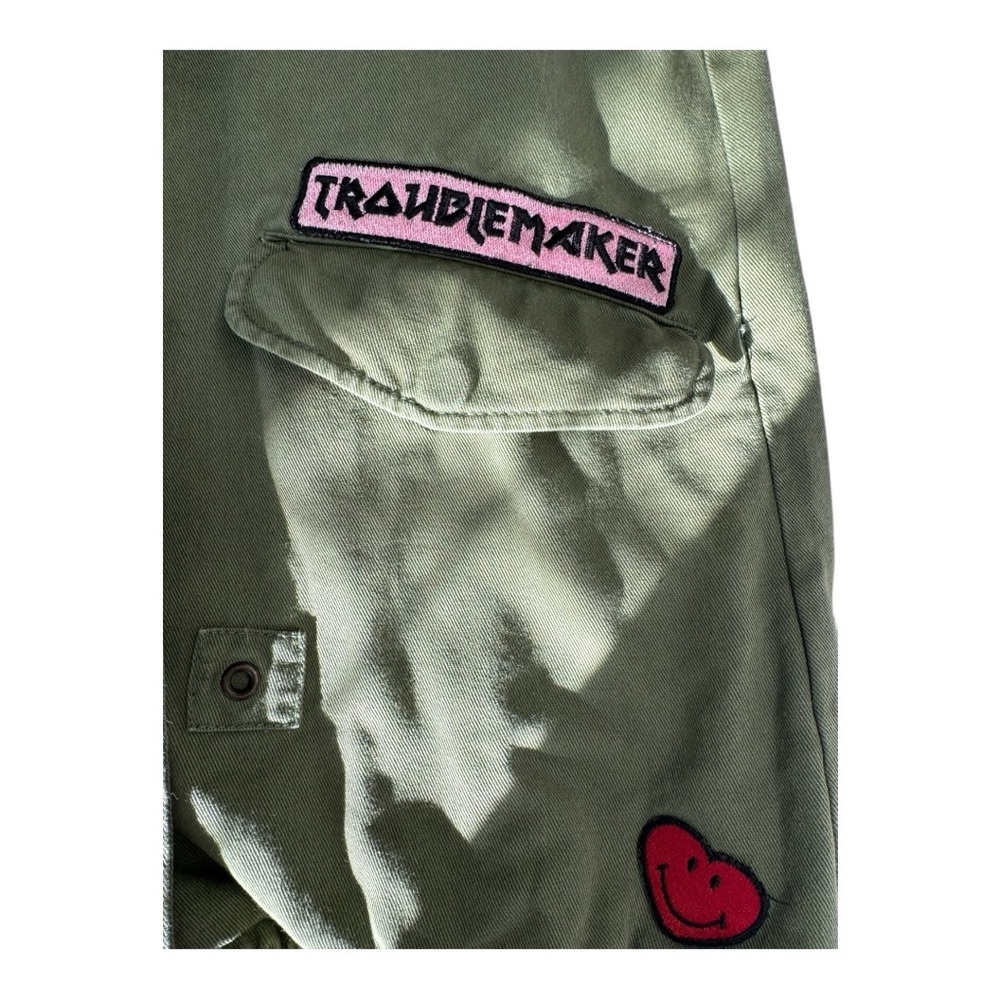 Zara Girls Green Jean Jacket with Decorative Patches 11-12 - Picture 3 of 5